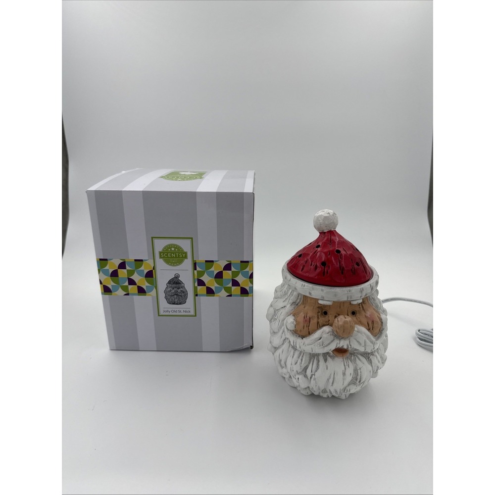 Scentsy Warmer Jolly Old St Nick Full Size 8.5"  Santa Claus Christmas RETIRED